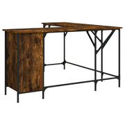 Scrivania da ufficio postazione di lavoro mobile per computer studio rovere affumicato 141 x 141 x 75 cm legno ingegnerizzato marrone 02_0023587