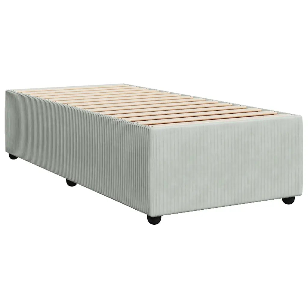 Giroletto a Molle con Materasso Grigio Chiaro 90x200 cm Velluto
