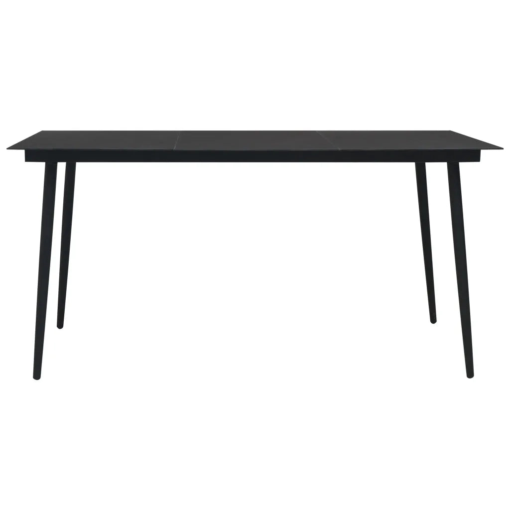 Set da Pranzo da Giardino 5 pz in Rattan PVC Nero