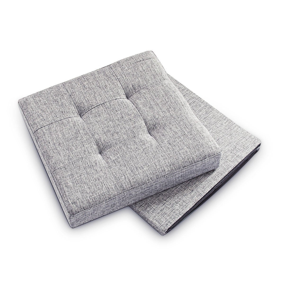 Pouf portaoggetti pieghevole sgabello pieghevole in lino 38 x 38 cm grigio 2013100