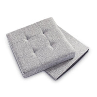 Pouf portaoggetti pieghevole sgabello pieghevole in lino 38 x 38 cm grigio 2013100