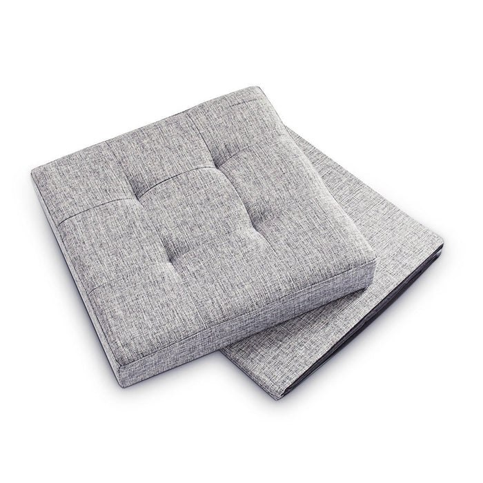 Pouf portaoggetti pieghevole sgabello pieghevole in lino 38 x 38 cm grigio 2013100