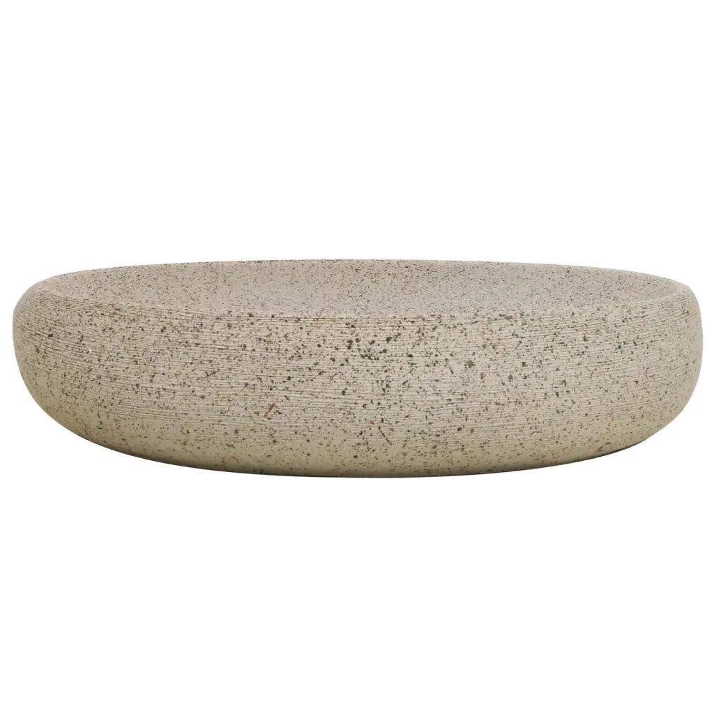 Lavabo da Appoggio-Lavandino-Lavello Sabbia Ovale 59x40x15 cm Ceramica