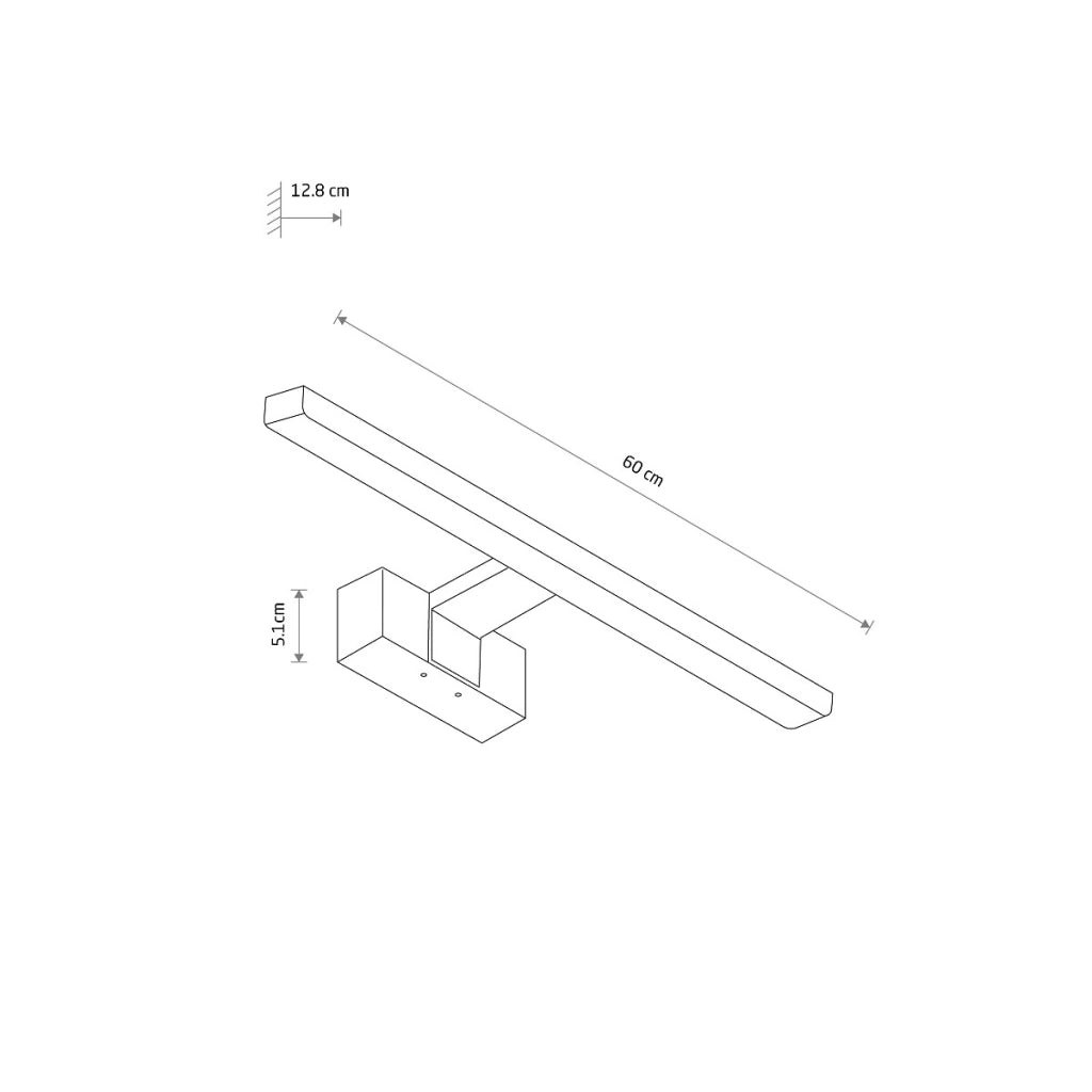 Applique bagno specchio 60cm LED 12W 3000K Nowodvorski