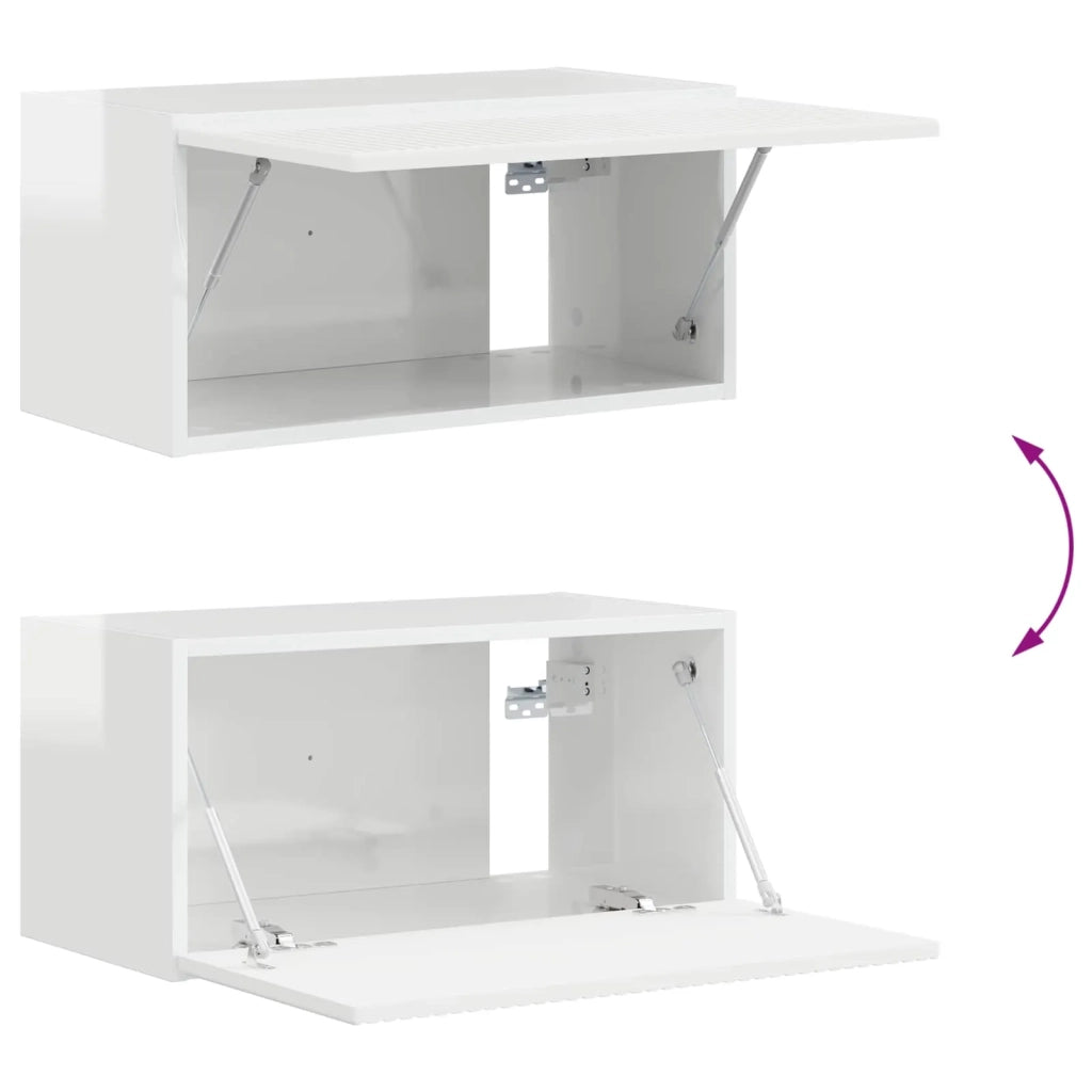 Set mobile TV 6 pcs Bianco Lucido Legno multistrato