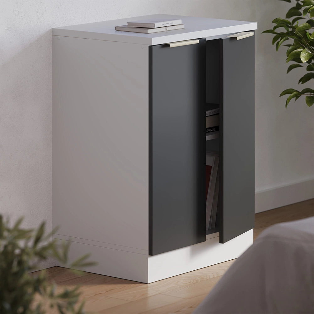 Mobile per mansarda Rion Antracite-oro/Bianco 60 x 83.8 cm senza inclinazione con 2 ante Vicco