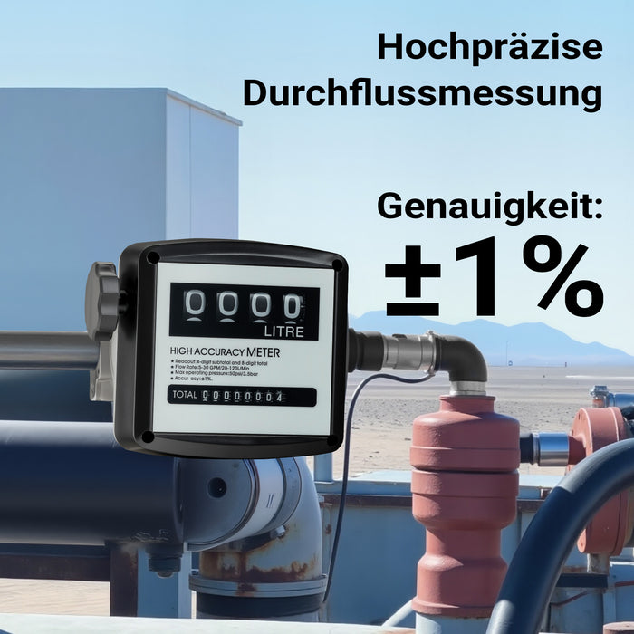 Contatore per pompa gasolio diesel 3,5 bar 20-120 l/min 25,4 mm indicatore flusso