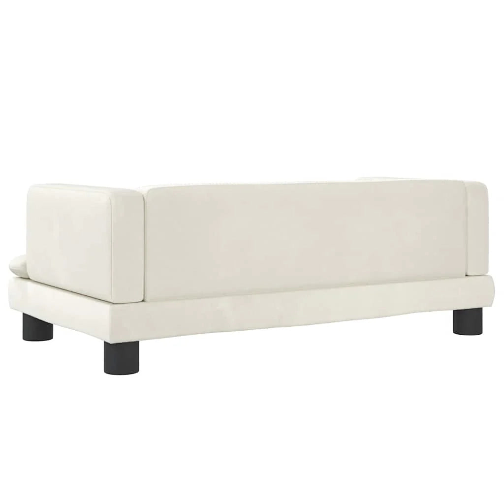 Cuccia per cani a forma di cesto comoda 80 x 45 x 30 cm velluto crema 02_0042955