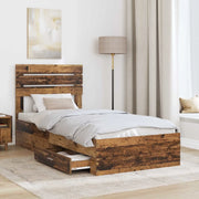 Letto singolo | Letto per adulti | Struttura del letto con cassetto con testiera Legno multistrato
