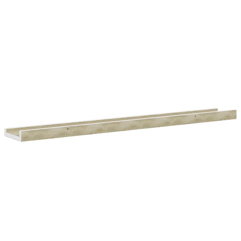 Mensole da Parete 4 pz Bianco e Rovere Sonoma 80x9x3 cm 326696