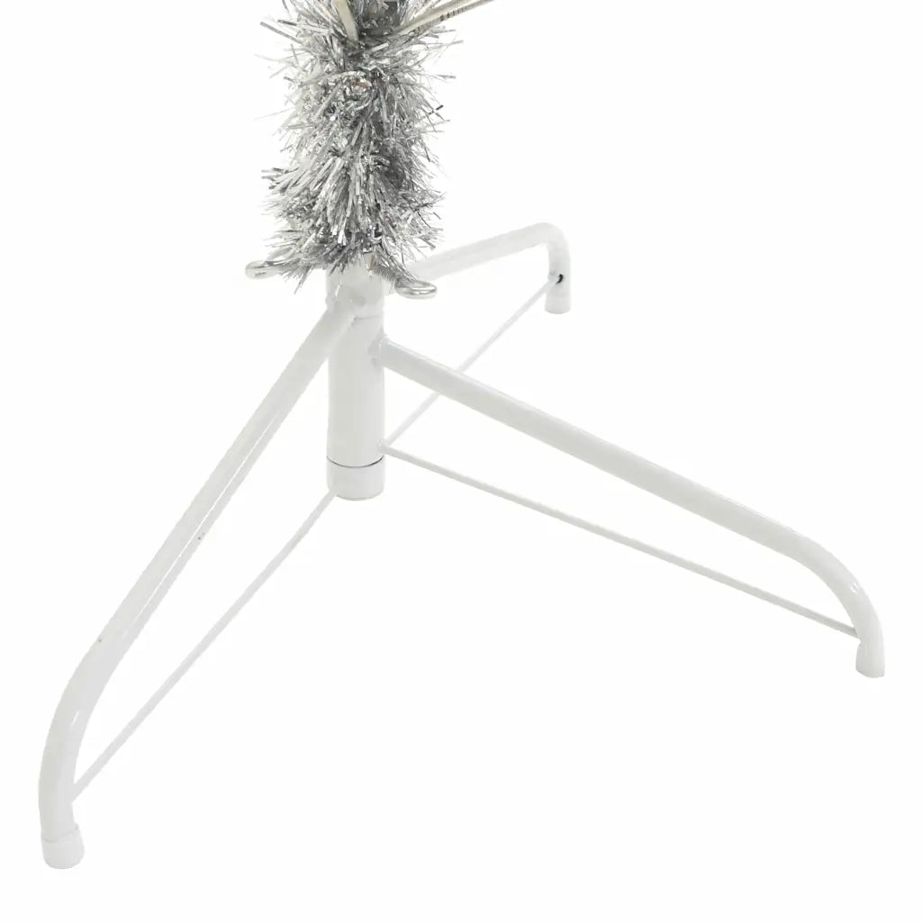 Albero di Natale artificiale con luci integrate Argento 210 cm