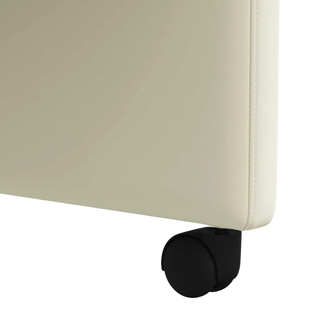 Sedie da Pranzo con Ruote con ruote 2 pcs Crema 58 x 65 x 98 cm 42017884