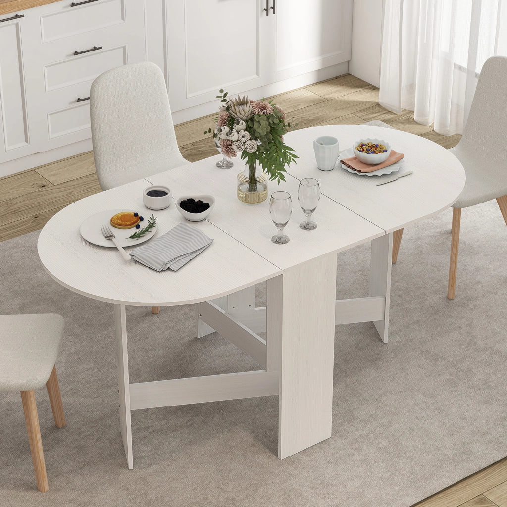 Tavolo da pranzo allungabile ovale ¨C zephmum ¨C 163x80x75 cm bianco
