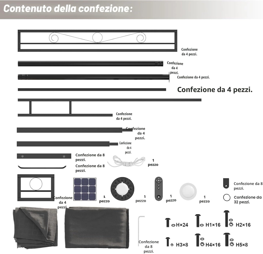 Gazebo Esterno Resistente 3x3m con Luce LED, Gazebo da Giardino Impermeabile Robusto per 4-6 Persone, Doppio Tetto Protezione UV50+, Tenda da Giardino per Famiglie Festival Eventi, Grigio