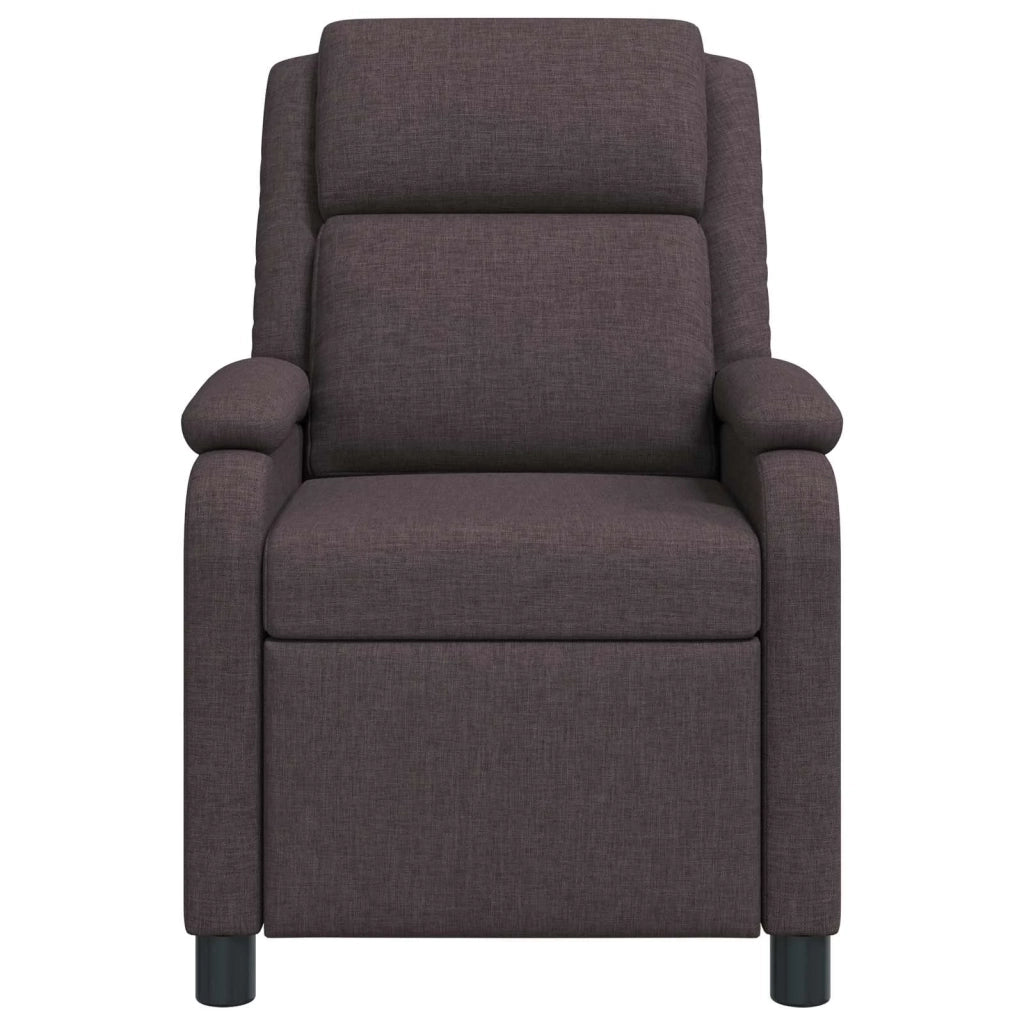 Divano Sedia-Poltrona reclinabile Marrone Scuro Tessuto 609604
