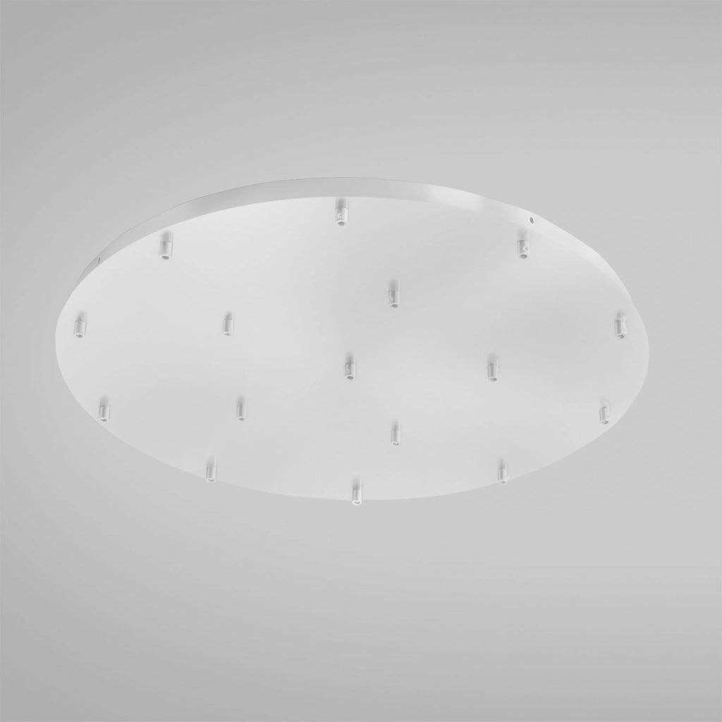 Rosone Tondo per Lampada a Sospensione OFELIA MINI B T/16 - 16 Fori, Metallo Finitura Bianco Opaco con Kit Fissaggio e Morsettiera - Gea Luce
