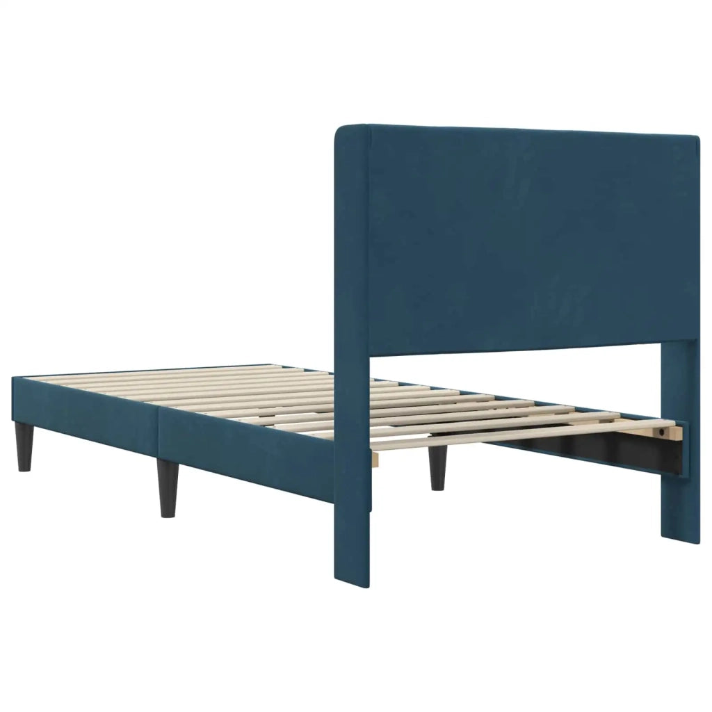 Struttura del letto con testiera Blu 100 x 200 cm Velluto 42027490