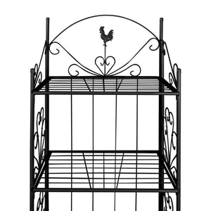 Scaffale a 4 livelli da interno o esterno per piante da fiore 61 cm acciaio nero 2702001/2