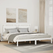 Giroletto Extra Lungo senza Materasso-Struttura Letto Bianco 200x210cm Massello 270255
