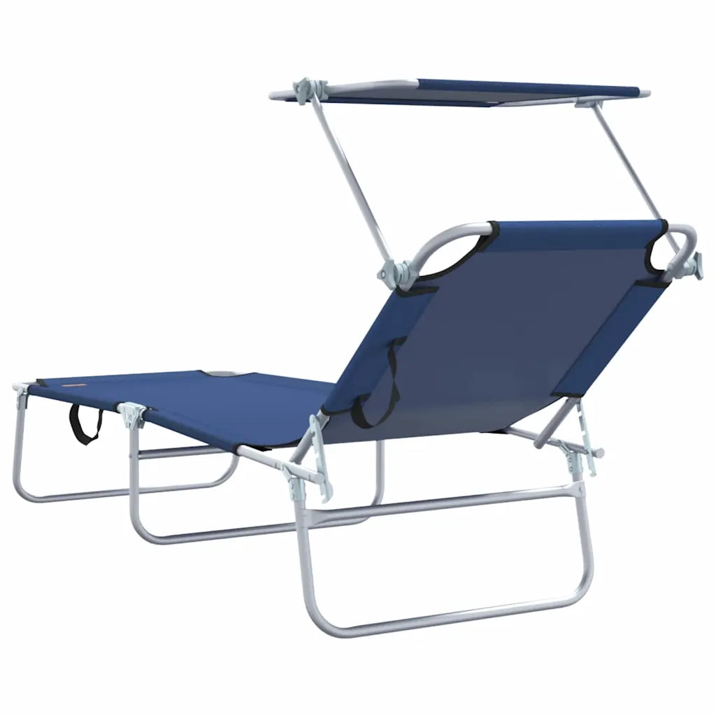 Lettino da sole 2 pcs Blu 58 x 188 x 77cm Poliestere 42003059