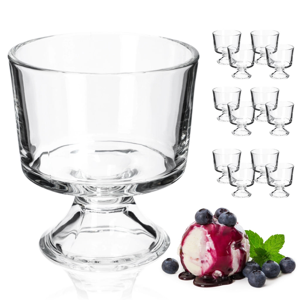 Set di 12 coppette da gelato in vetro KADAX da 290 ml.