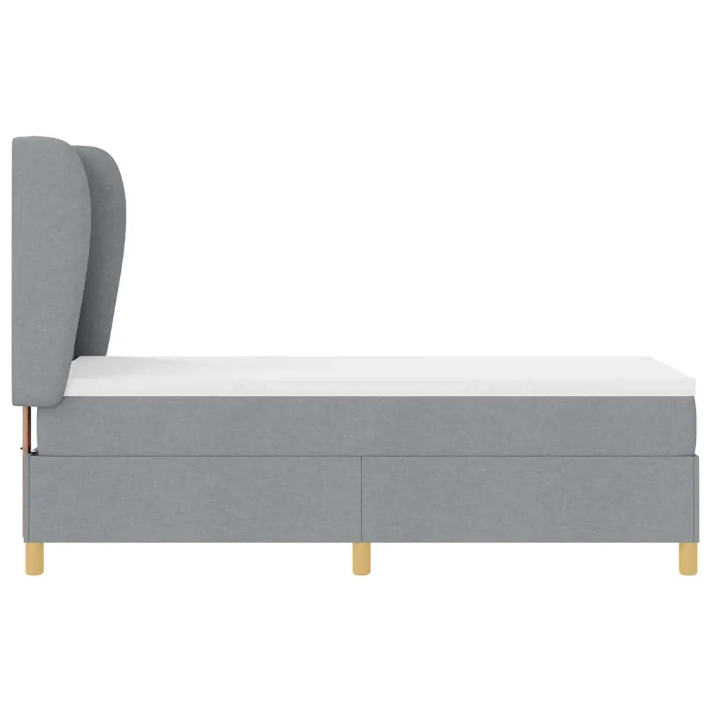 Letto a molle con materasso Grigio chiaro 200 x 80 cm Tessuto 3340781