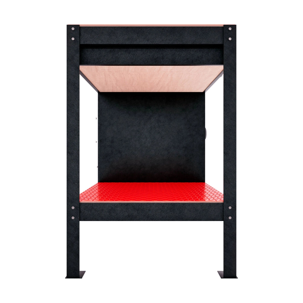 Manny - Banco da Lavoro 120x60 cm con Cassetto 1 Anta e 1 Ripiano in Metallo Nero