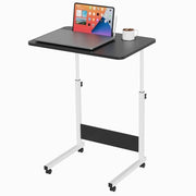 Tavolo da lavoro da 60x40 cm con ruote, tavolo per laptop con scomparti bloccabili, tavolo da computer mobile, adattabile