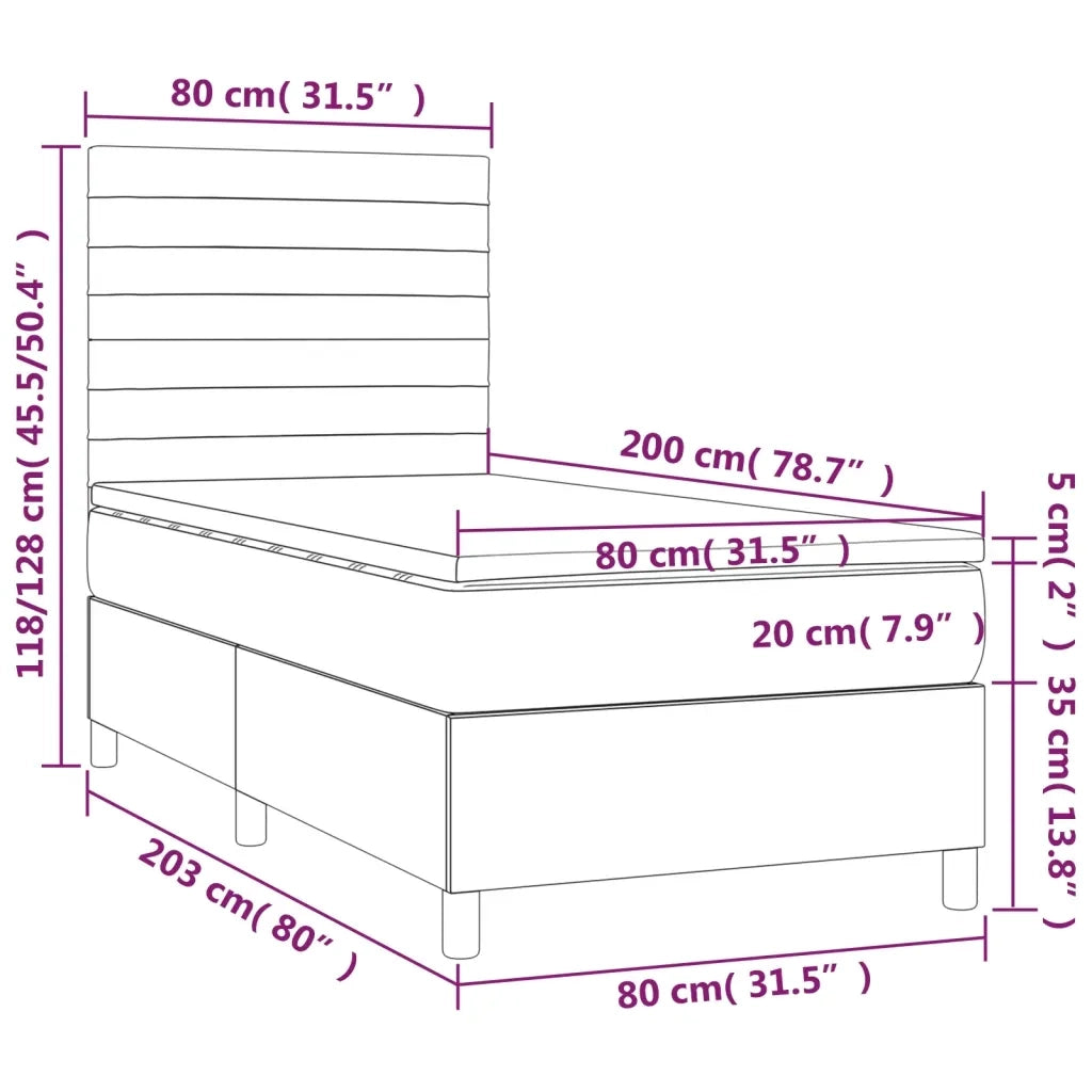 Giroletto a Molle con Materasso Rosa 80x200 cm in Velluto cod mxl 78564