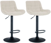 Set di 2 sgabelli da bar Tover crema,Tessuto