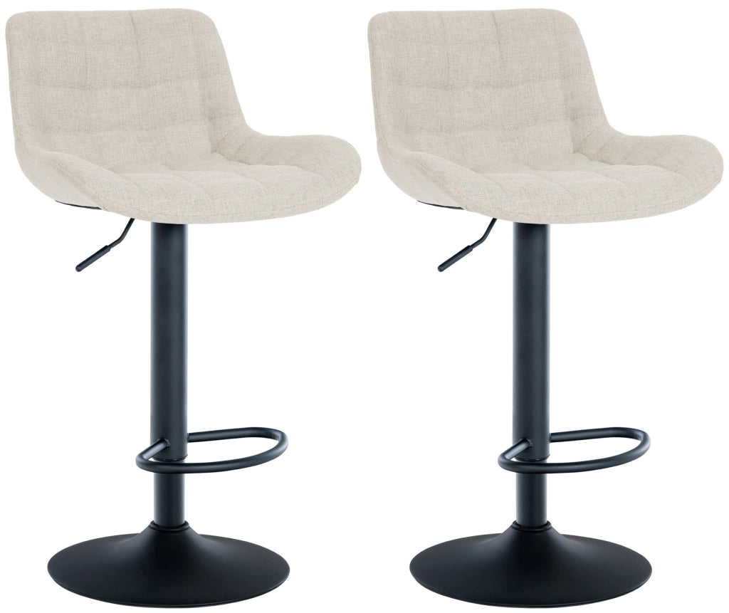 Set di 2 sgabelli da bar Tover crema,Tessuto
