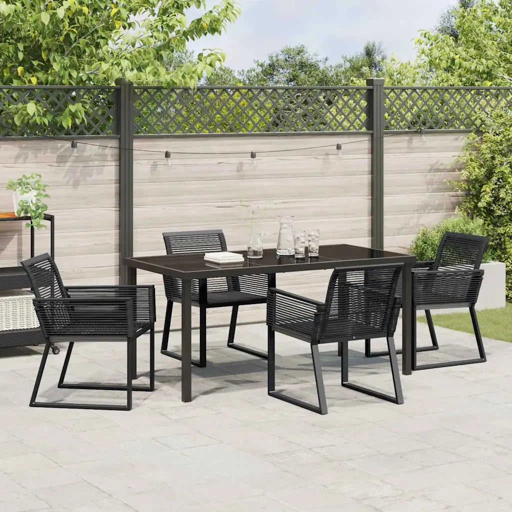 Set da Pranzo per Giardino 5 pcs Nero 3379313