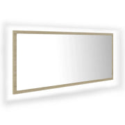 Specchio da Bagno | Specchio decorativo LED Rovere Sonoma 100x8,5x37 cm in Acrilico