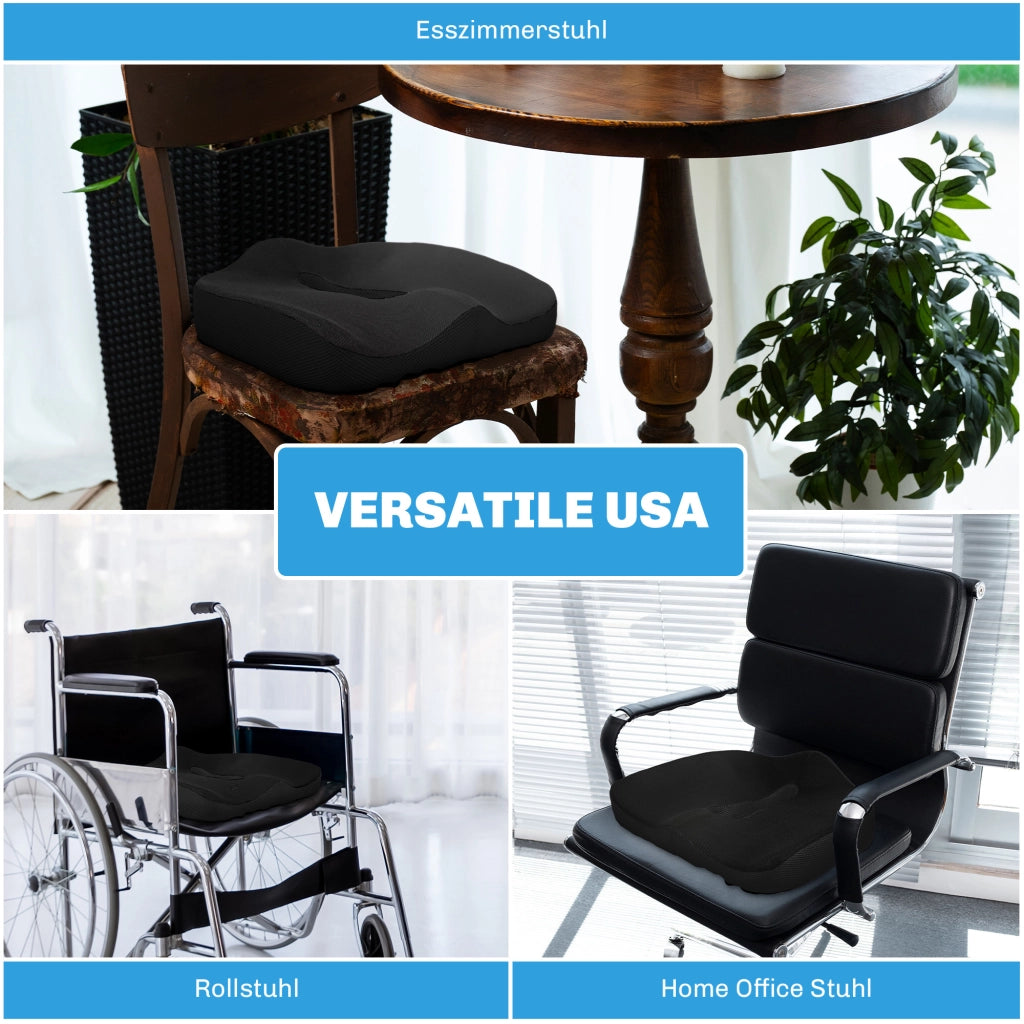 Cuscino ortopedico per sedile, cuscino ergonomico per sedia da ufficio, auto, ecc., cuscino in memory foam per coccige, per sciatica, emorroidi,