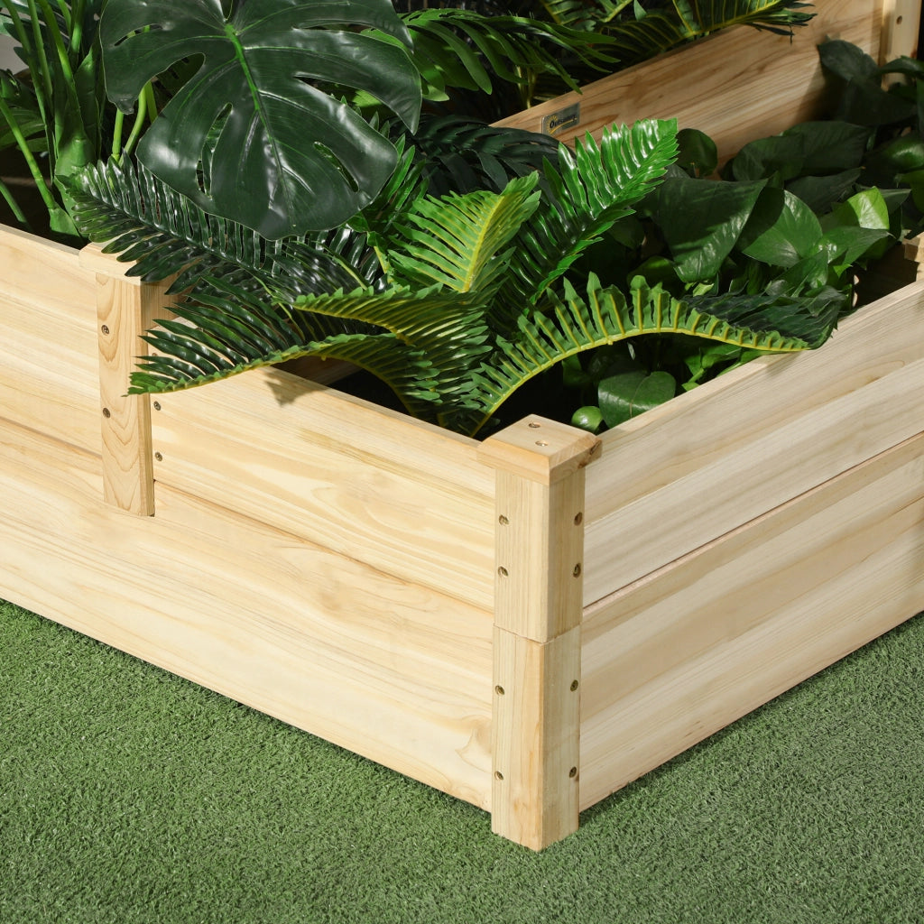 Hochbeet 3 Pflanzk?sten 3 Stufen Design ¨C zephmum ¨C 108x88x36 cm Natur