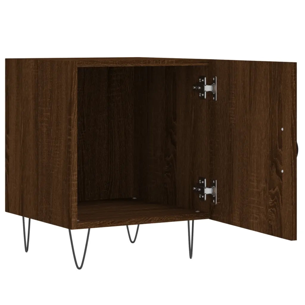 Set di 2 Comodini | Armadio da Notte | Mobiletto da notte Rovere Marrone 40x40x50 cm in Legno Multistrato