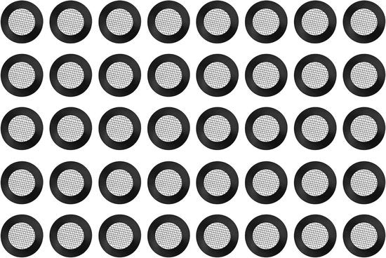 Set di 40 O-ringe in gomma con filtro in acciaio inossidabile per doccia - filtro di chiusura di tubo - 1/2 pollice - design netto