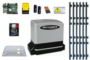 KIT COMPLETO AUTOMAZIONE CANCELLO SCORREVOLE 24V 600KG + 6M CREMAGLIERA IN NYLON