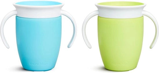 Set di 2 Bicchieri di Allenamento con Manici, BPA-Immuni, Resistenti al Lavastoviglie, 6+ Mesi - Set di 2, 207ml, Blu/Verde