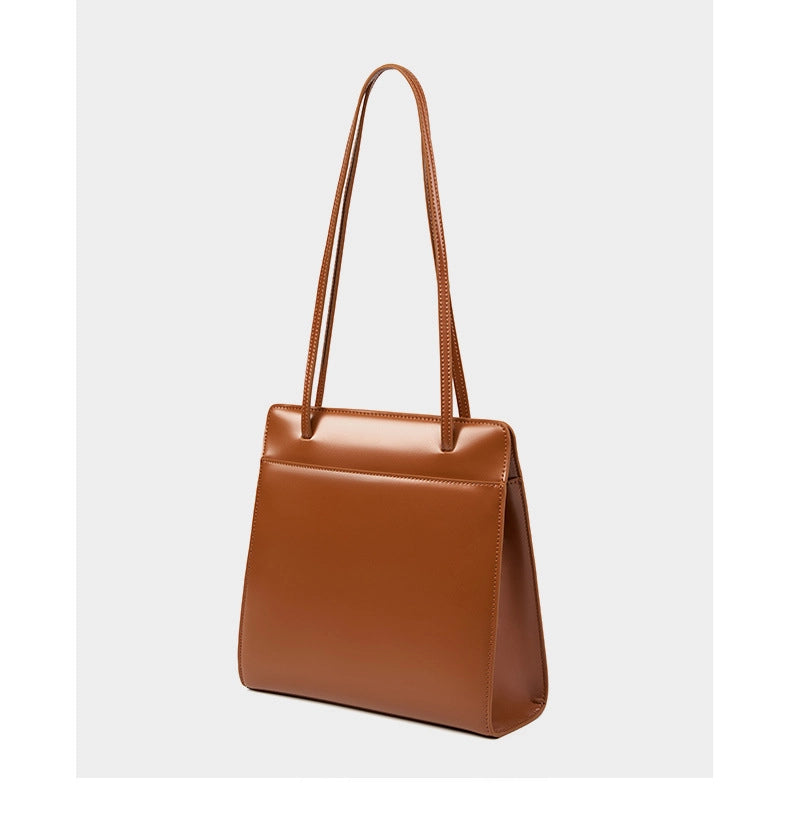 Borsa a secchiello in vera pelle, borsa da sposa retr¨° marrone