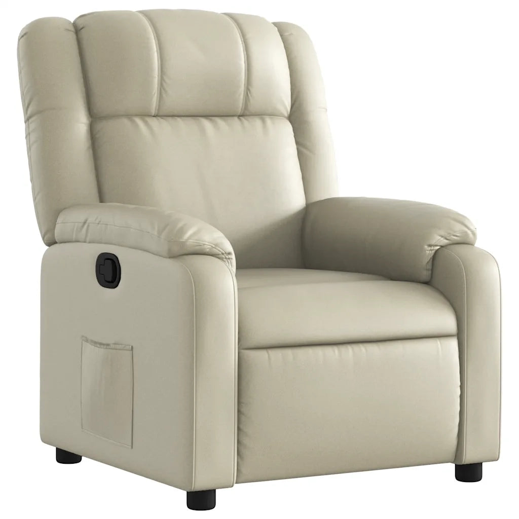 Divano Sedia-Poltrona Reclinabile Crema in Similpelle 304906