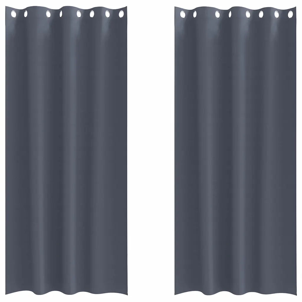 Tende Blackout con Anelli 2 pz Antracite 225 x 140 cm 4107340