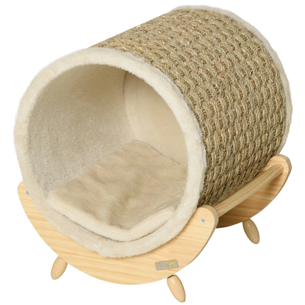 Casetta per gatti con area tiragraffi e cuscino ¨C zephmum ¨C 41x38x43 cm
