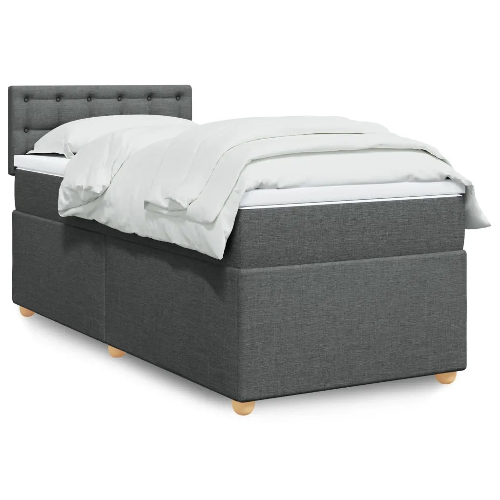 Giroletto a Molle con Materasso Grigio Scuro 80x200 cm Tessuto 3286522