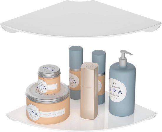 Set di 2 pannelli angolari in acrilico da 24x24CM, set da appendere oggetti, bianchi pannelli angolari per accessori per la casa, altoparlanti, telecamere di sicurezza, bagni, piante, decorazioni, cosmetici, libri