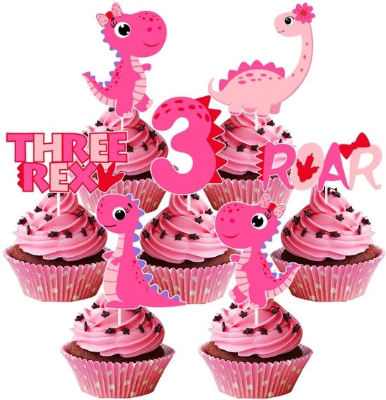 Decorazioni per Cupcake - Dinosauri Tema - 24 Pezzi - Regali di Compleanno - Decorazioni per Cupcake - Decorazioni Dinosauri - Decorazioni per Torta - Decorazioni per Cake Opache