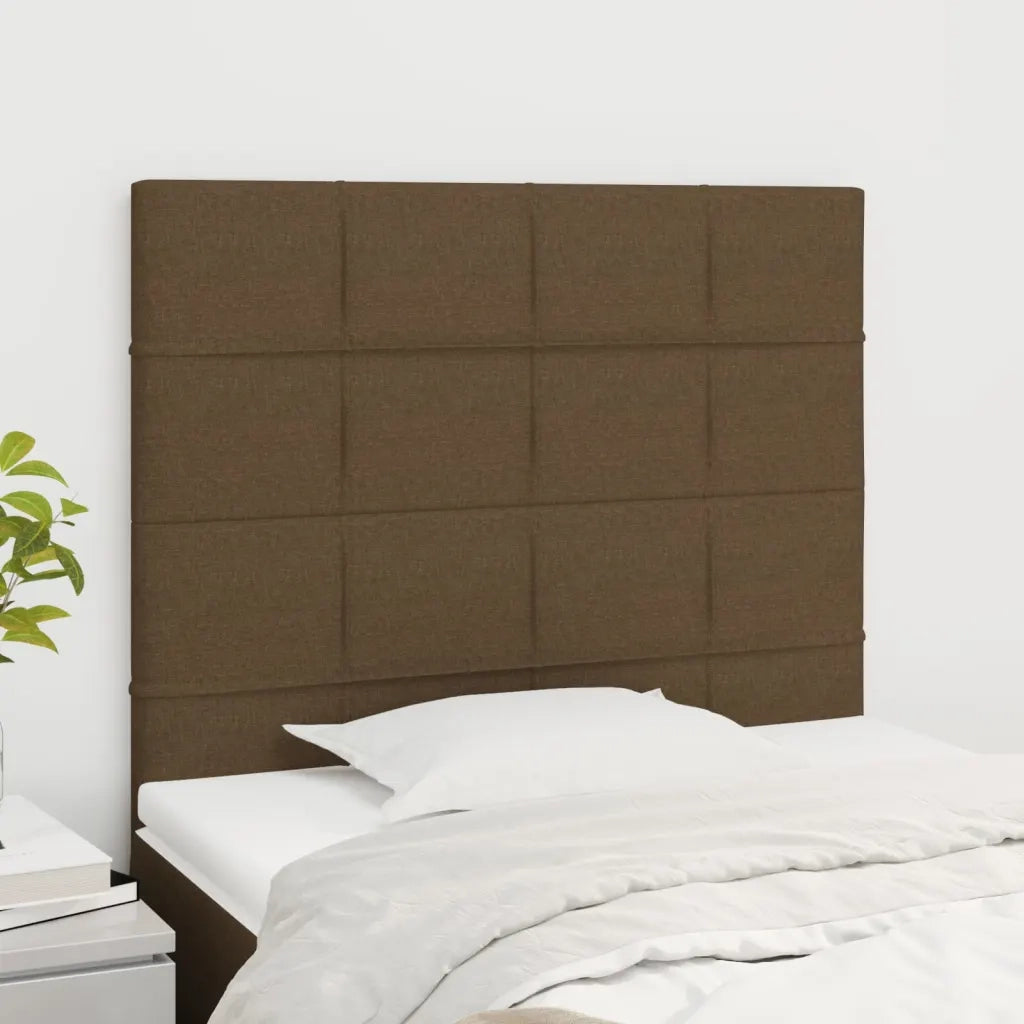 Testiera-Testata-Testiera Decorativa Marrone Scuro 90x5x118/128 cm Tessuto 377137