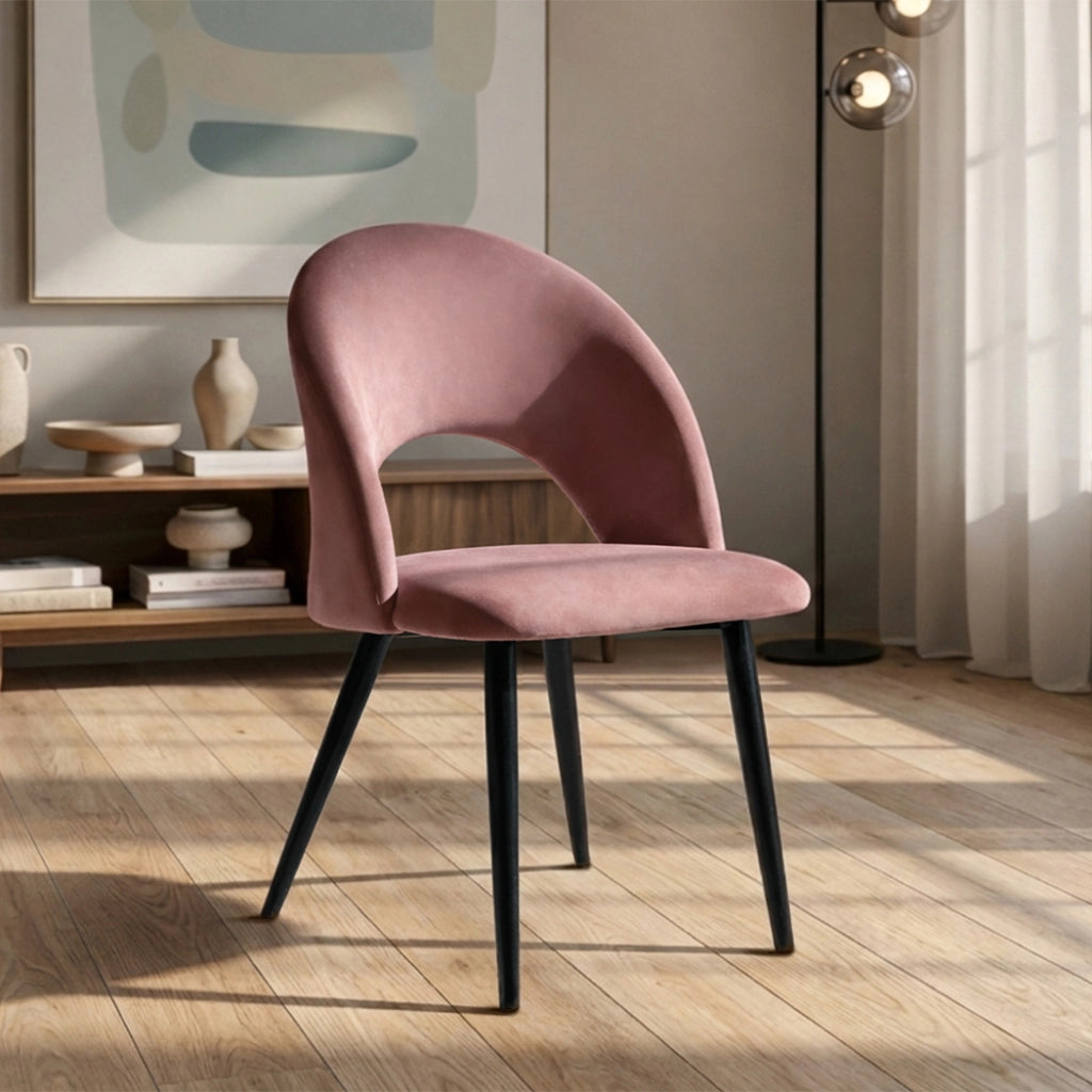 Sedia da pranzo imbottita in velluto rosso mattone - Zoe (2 pz) - SD36ZOPM