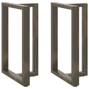 Gambe per tavolo da bar a forma di T 2 pz nere 60x35x(90-91) cm in acciaio 4013083