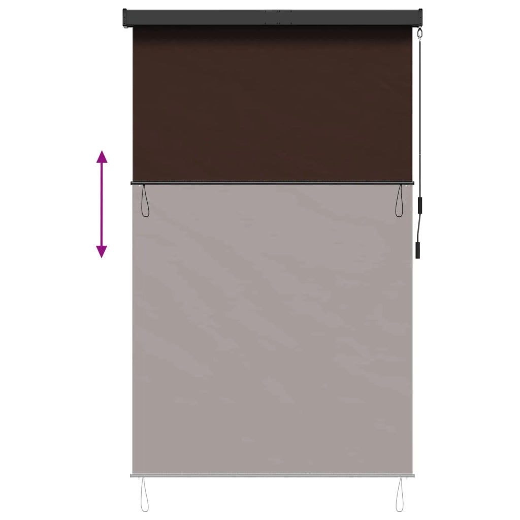Tenda a rullo Marrone 120 x 250 cm Tessuto e Alluminio